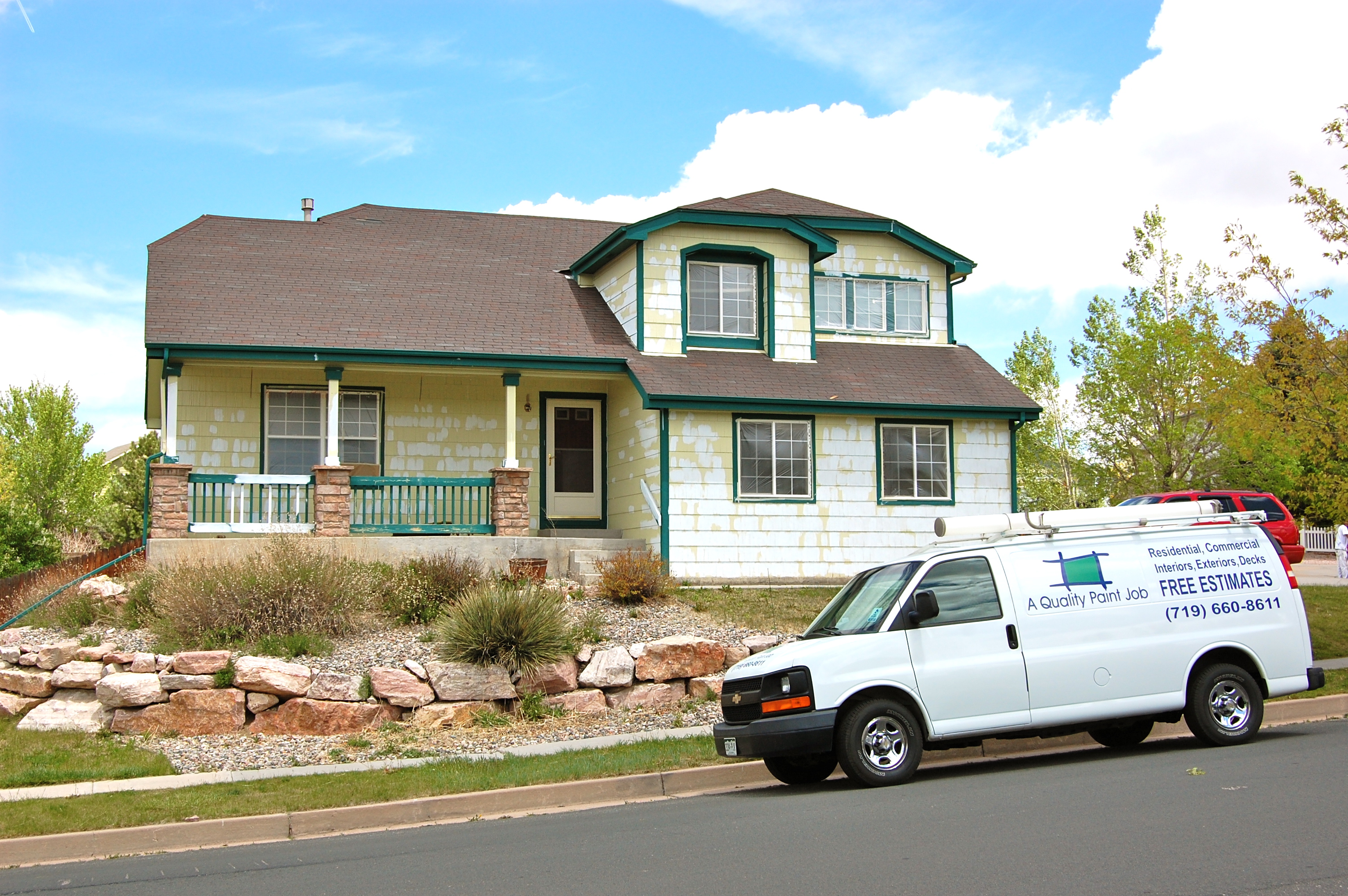 Exterior house painter in Colorado Springs, A Quality Paint Job, is the best value for your painting dollar. We do proper prep work on your paint project.
