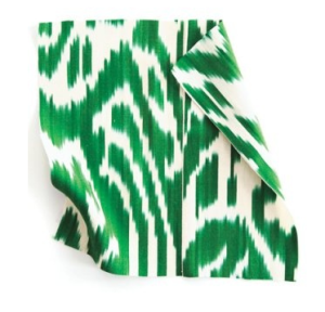 Emerald green is the color of the year for 2013. Here we show a green Ikat fabric. From elledecor.com