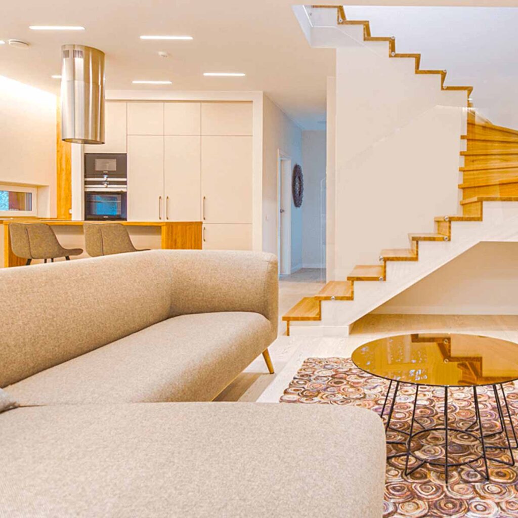 grand den in the basement of a nice home